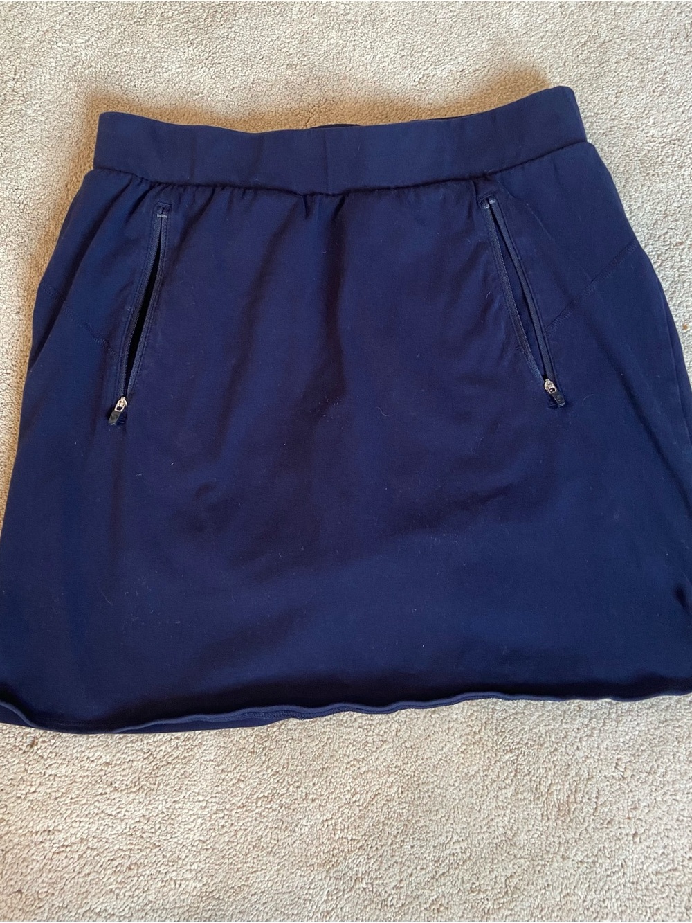 T by Talbots Women's Navy Zip-Pocket Athletic Skirt Skort M